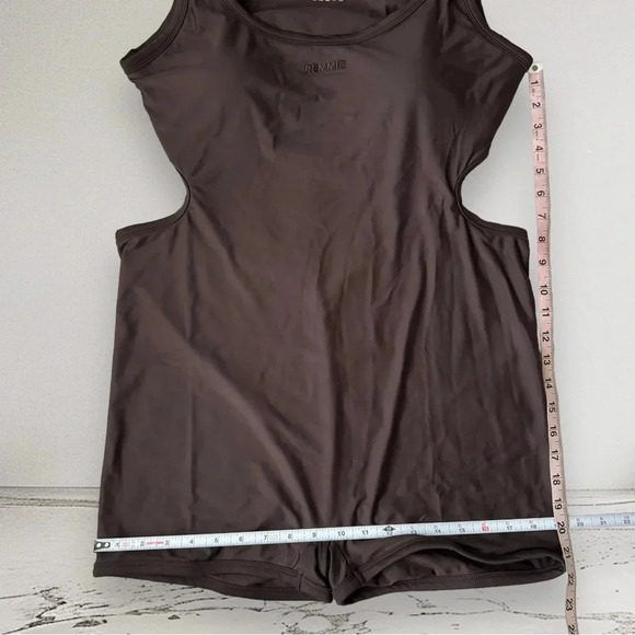 NEW REMMIE BY RILEY Coffee Reversible Romper ONE PIECE SWIMSUIT Size 4XL - Picture 9 of 11